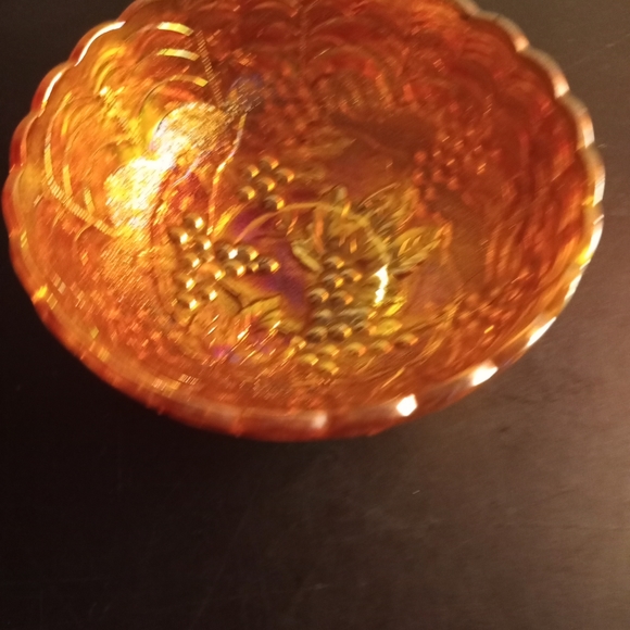 VTG Imperial Carnival Glass Marigold Grape Pattern 5" Decorative Bowl - Picture 6 of 7